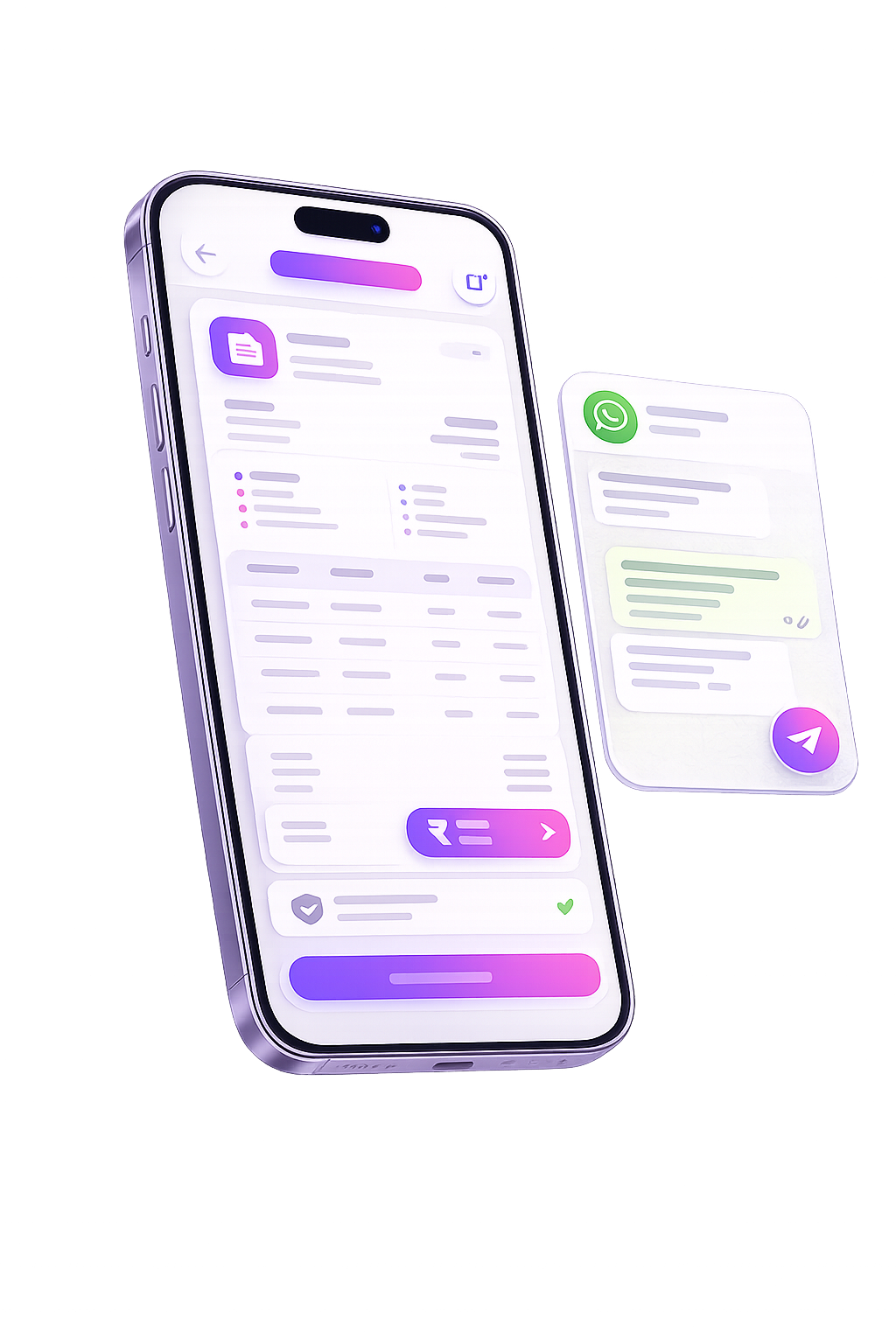 GST invoice screen with WhatsApp payment reminder